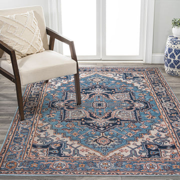 Cirali Ornate Large Medallion Washable Area Rug